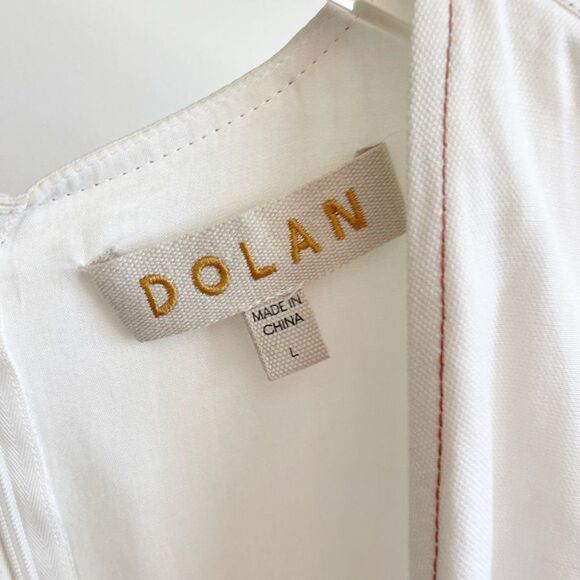 Anthropologie Dolan White Mini Button Down Linen Dress Size Large - Picture 4 of 10